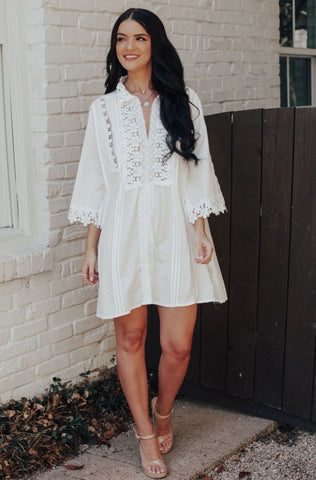 Front Tie Sweater Dress (Khaki)