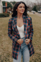 Serena Plaid Belted Blazer