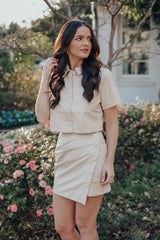 Beige Days Faux Leather Set - Skirt