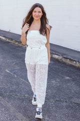 Wisteria Lace Jumpsuit - Large Left