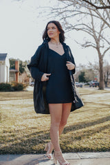 Silk Dress & Tank Set (Black)