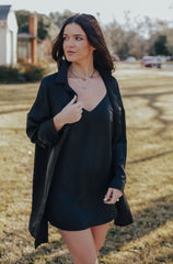 Silk Dress & Tank Set (Black)