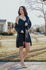 Silk Dress & Tank Set (Black)