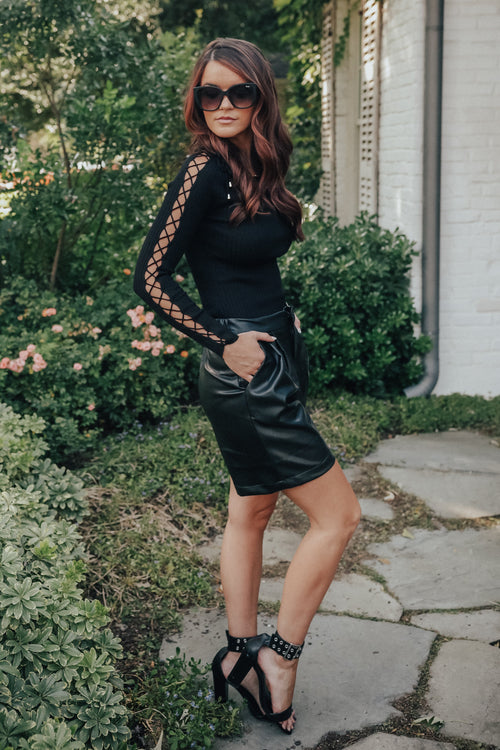 Lace Up Sleeve Top