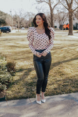 Single Button Leather Pants