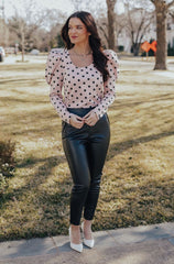 Pink Polka Dot Blouse