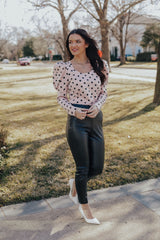 Single Button Leather Pants