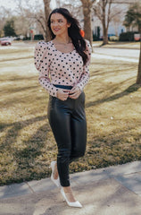 Pink Polka Dot Blouse