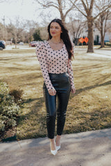 Single Button Leather Pants