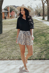 Snake Print Shorts