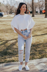 Balloon Crop Basic Tee (White)