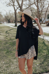 Split Side Tunic Top (BLACK)
