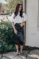 Metallic Maxi Skirt (BLACK)