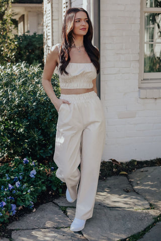 Brown Polka Dot Palazzo Pants