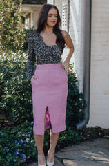 Pressed On Midi Skirt (PURPLE)