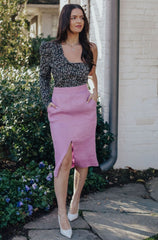 Pressed On Midi Skirt (PURPLE)