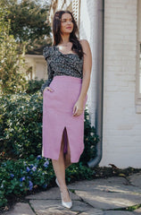 Pressed On Midi Skirt (PURPLE)