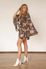 Vintage Rose Drawstring Dress