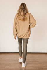 Oversized Nude Pocketed Sweatshirt