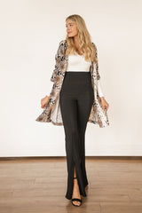 High Waisted Slit Trousers (BLACK)