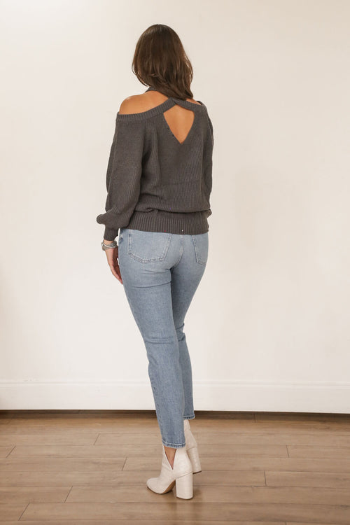 Criss Cross Sweater (Charcoal)