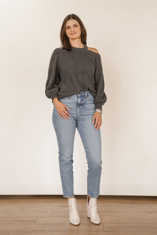 Criss Cross Sweater (Charcoal)
