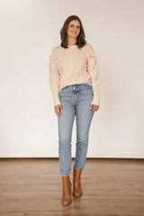 Rebekah Shoulder Puff Sleeve Sweater - LARGE LEFT