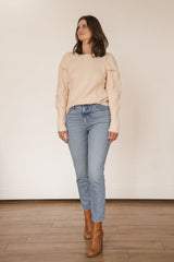 Rebekah Shoulder Puff Sleeve Sweater - LARGE LEFT