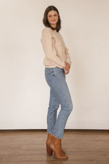 Rebekah Shoulder Puff Sleeve Sweater - LARGE LEFT
