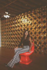 Pretty Plaid Flared Pants