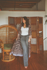 Henna Floral Peasant Kimono