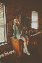 Bell Sleeve Sage Green Dress