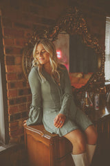 Bell Sleeve Sage Green Dress