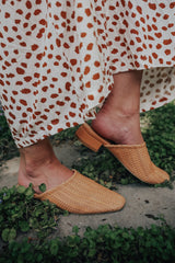 The Valen - Faux Leather Woven Mule (Coral)
