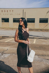 Cut Out Halter Dress (Chocolate Brown)