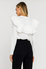 Daisy White Ruffle Top