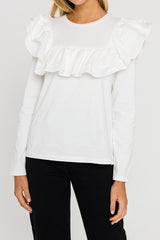 Daisy White Ruffle Top