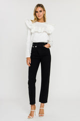 Daisy White Ruffle Top