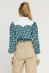 Amanda Floral Ruffle Top