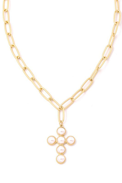 Pearl Cross Necklace