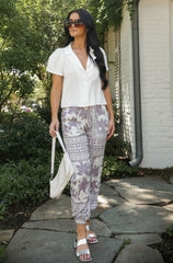 Tropical Drawstring Jogger Pants