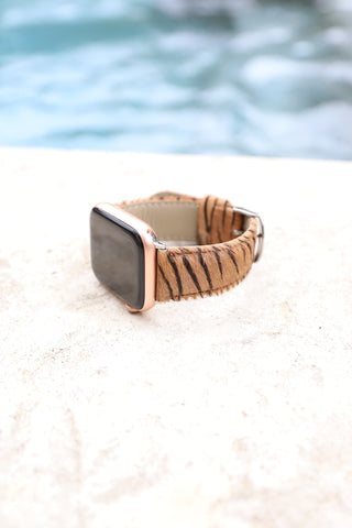 Cheetah & Leather Apple Watch Band