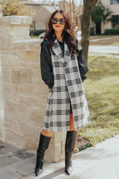 Plaid Long Vest